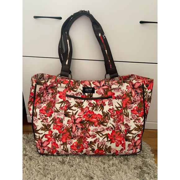 Gigi Hill Large Tote Hibiscus Shopping, Beach, Travel - Picture 1 of 10